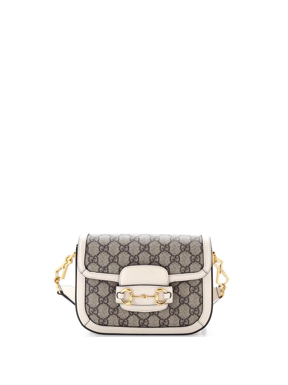 Gucci Horsebit Shoulder Bag Gg Coated #370119G25B